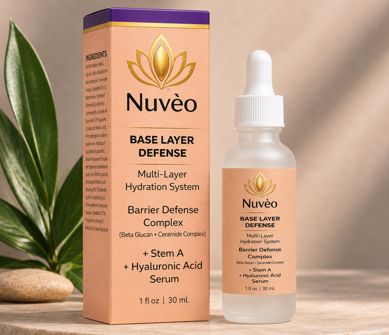 Nuvèo Barrier Defense Serum – Hydrating Ceramide & Hyaluronic Acid Complex