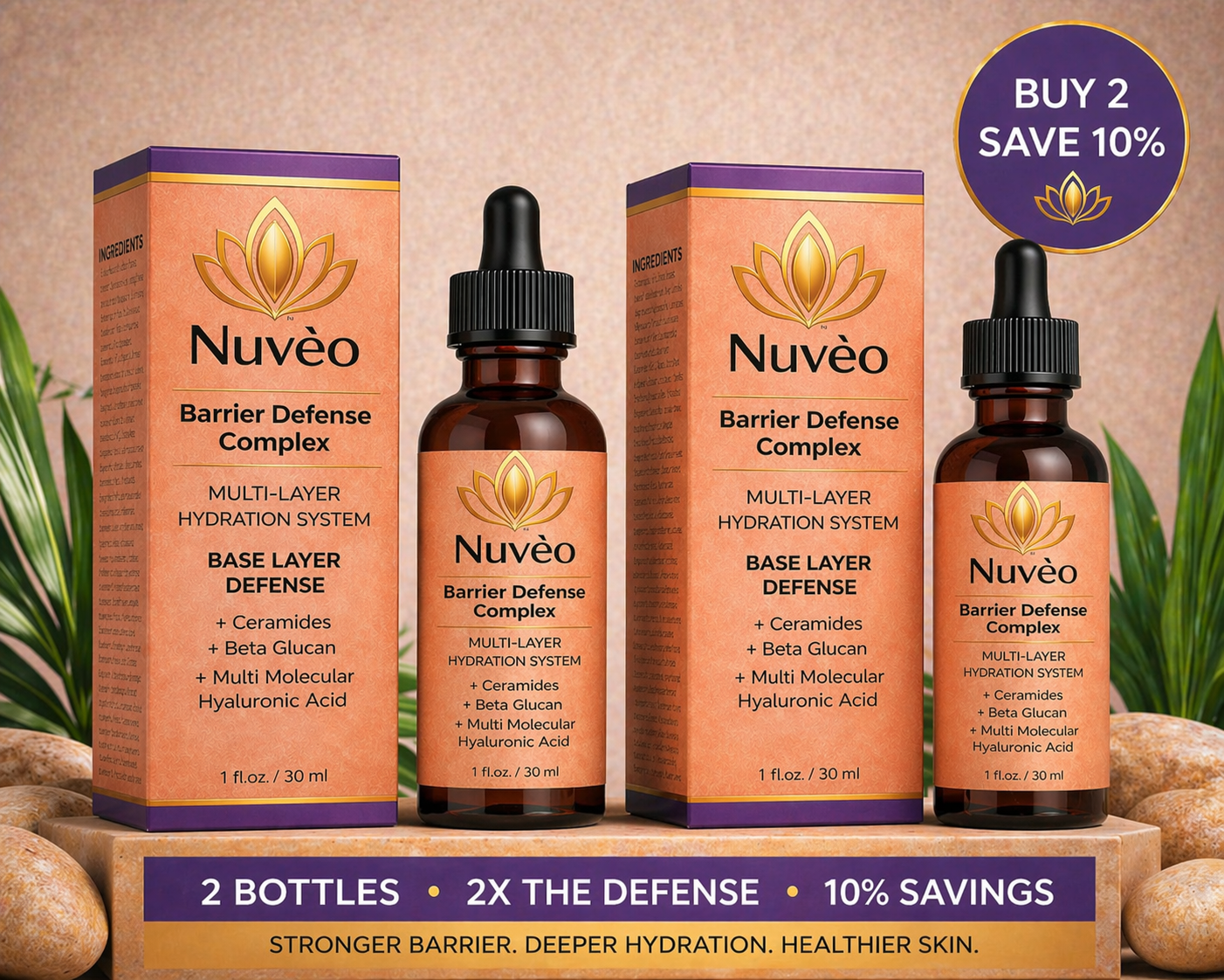 Nuvèo Barrier Defense Serum 2-Pack (Save 10%) Repair Bundle